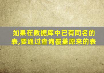 如果在数据库中已有同名的表,要通过查询覆盖原来的表
