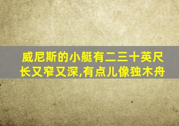 威尼斯的小艇有二三十英尺长又窄又深,有点儿像独木舟