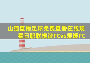 山猫直播足球免费直播在线观看日职联横滨FCvs爱媛FC